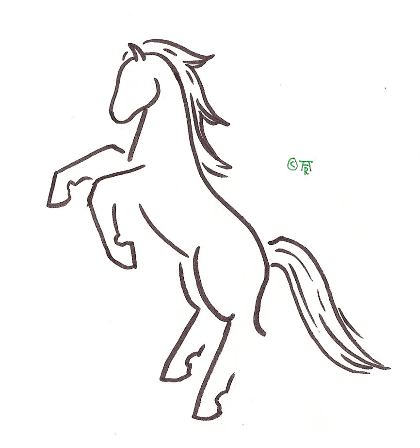 jumping horse drawing easy - Clip Art Library