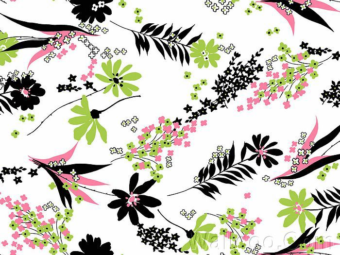 Elegant Floral Pattern Design - Colors in Japanese Style(Vol.02 