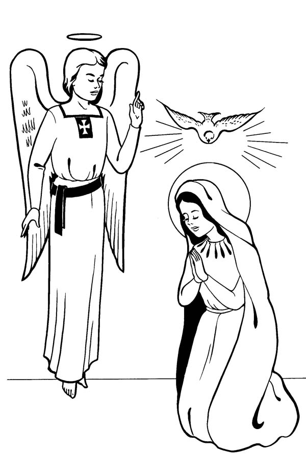 Angel Gabriel Coloring Pages Images  Pictures - Becuo