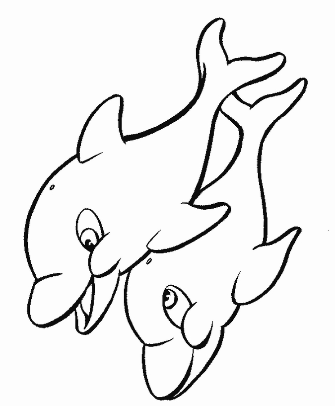 Dolphin Fish Sea animals Coloring pages 