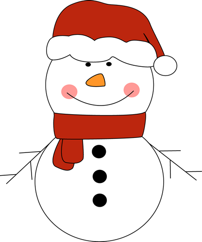 Snowman in Santa Hat Clip Art - Snowman in Santa Hat Image