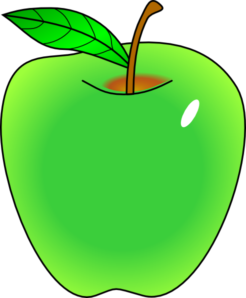 Shaded Green Apple clip art - vector clip art online, royalty free 