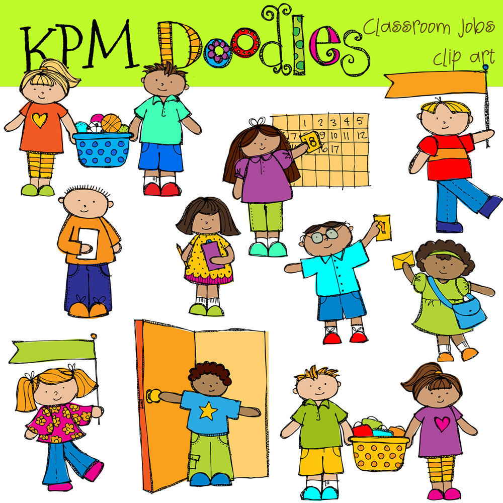 COMBO PACK Classroom helpers jobs Digital Clip art by kpmdoodles