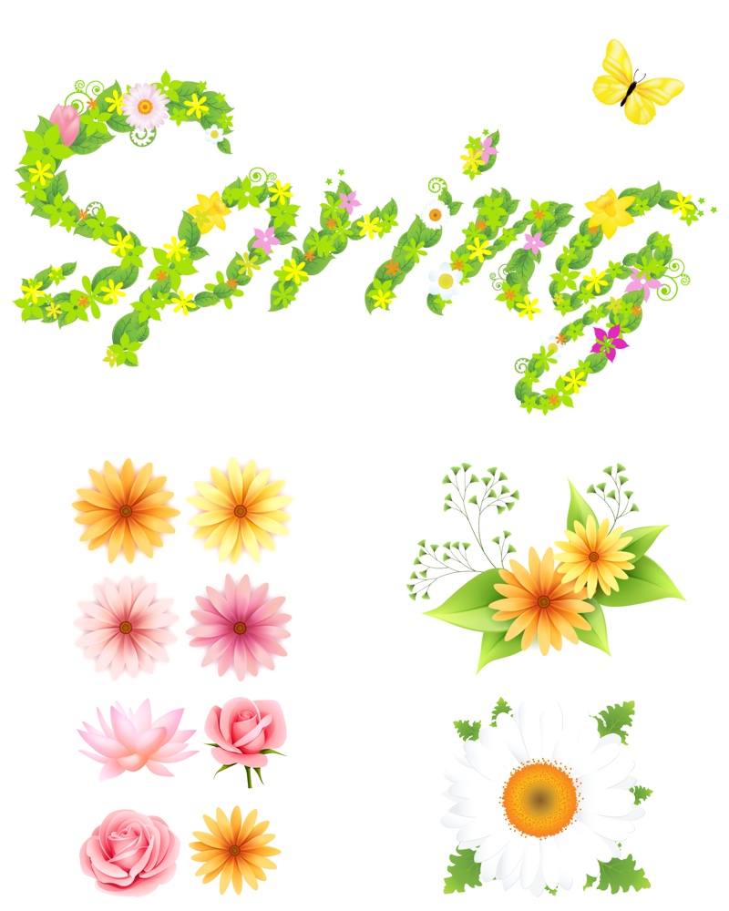 Spring flowers vector clipart | Vector Graphics Blog
