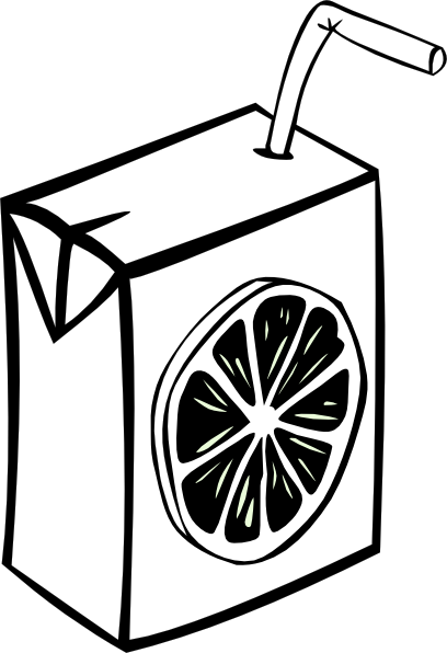 Orange Juice Box (b And W) clip art - vector clip art online 