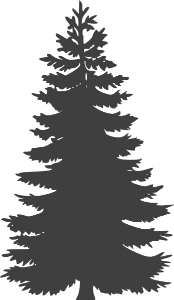 Dark Gray Pine Tree clip art - vector clip art online, royalty 