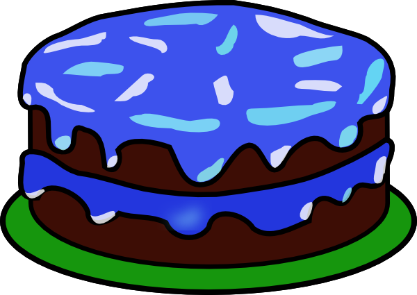 Blue Cake With No Candle clip art - vector clip art online 