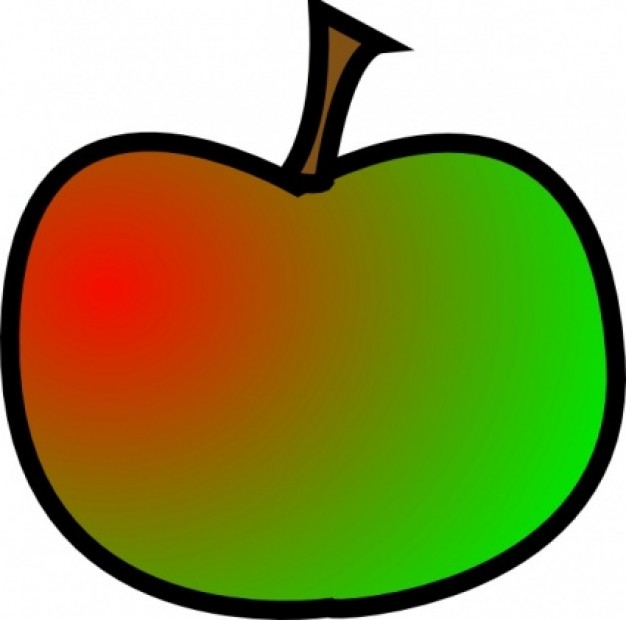 green apple with a red smudge | Download free Vector - ClipArt 