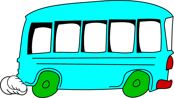 Blue Bus clip art - vector clip art online, royalty free  public 