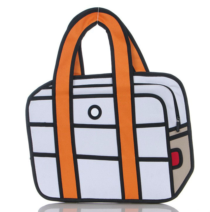 hotsale,2 demintion cartoon totes bag,3D handbag with computer 