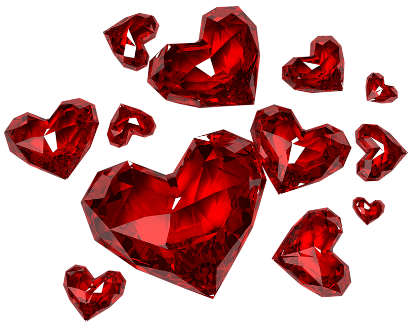 Diamond Hearts PNG Clipart