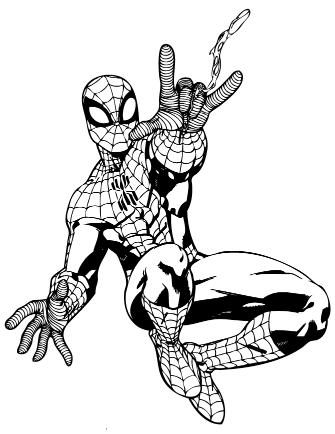 Spider Man Black And White Clip Art Free