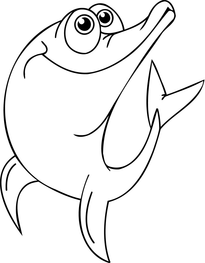 Dolphin The Fish Has A Large Eye Coloring Pages - Dolphin Coloring 