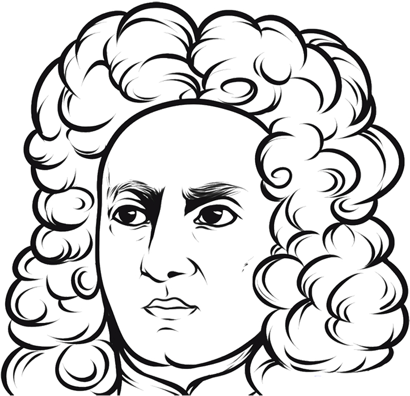 Figure Coloring Pages : Good Looking Face Isaac Newton Coloring 