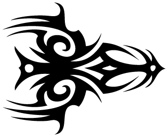 BUMPER STICKERS  Tribal Tattoo 09 (Black and White)