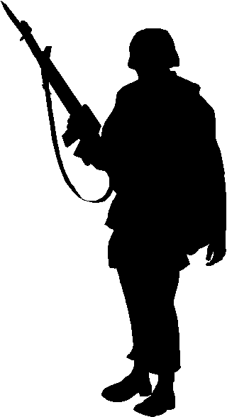 mil16 soldier with M16, silhouette