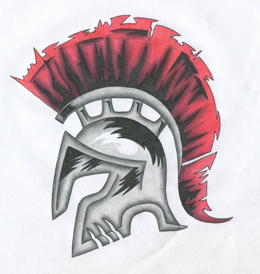 Spartan Helm With Red Hair | Clipart library ? Tattoo Designs / Ink 