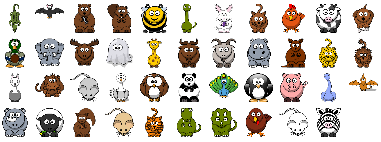all cartoon animals cute - Clip Art Library