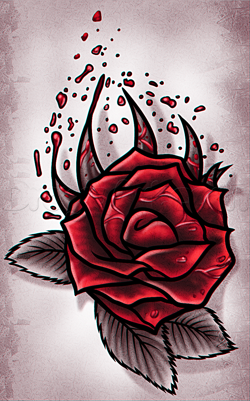 How to Draw a Rose Tattoo Design, Step by Step, Tattoos, Pop 