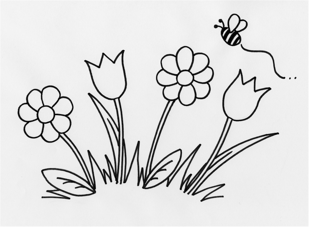 how to draw a flower for kids