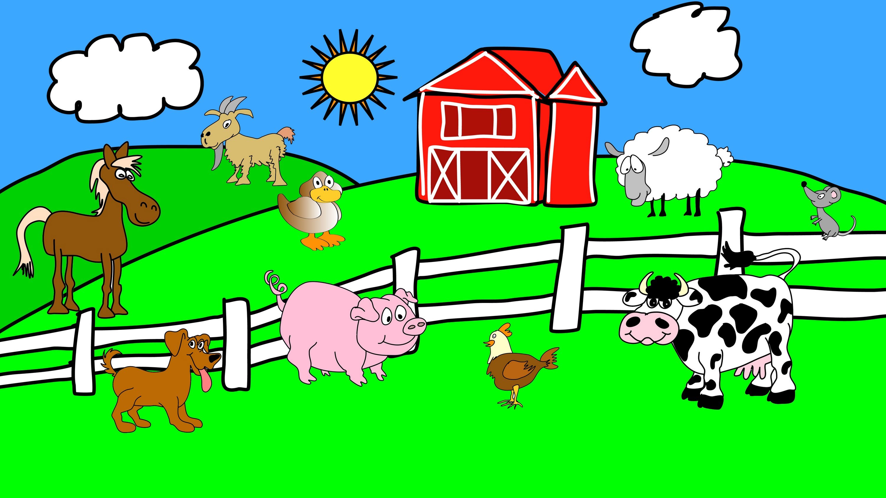 farm animals in a farm - Clip Art Library