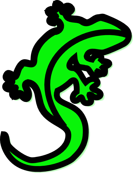 Bright Green Lizard clip art - vector clip art online, royalty 