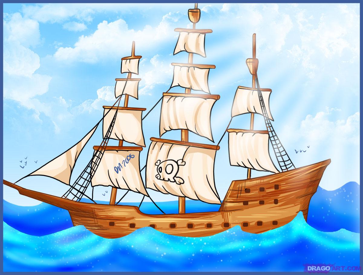 pirate ship drawing - Clip Art Library