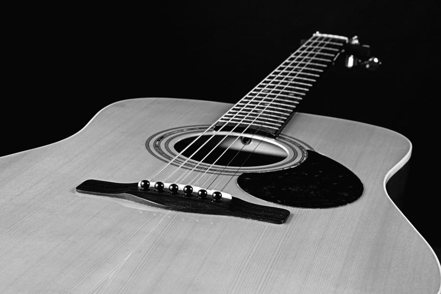 Black And White Guitar by M K  Miller