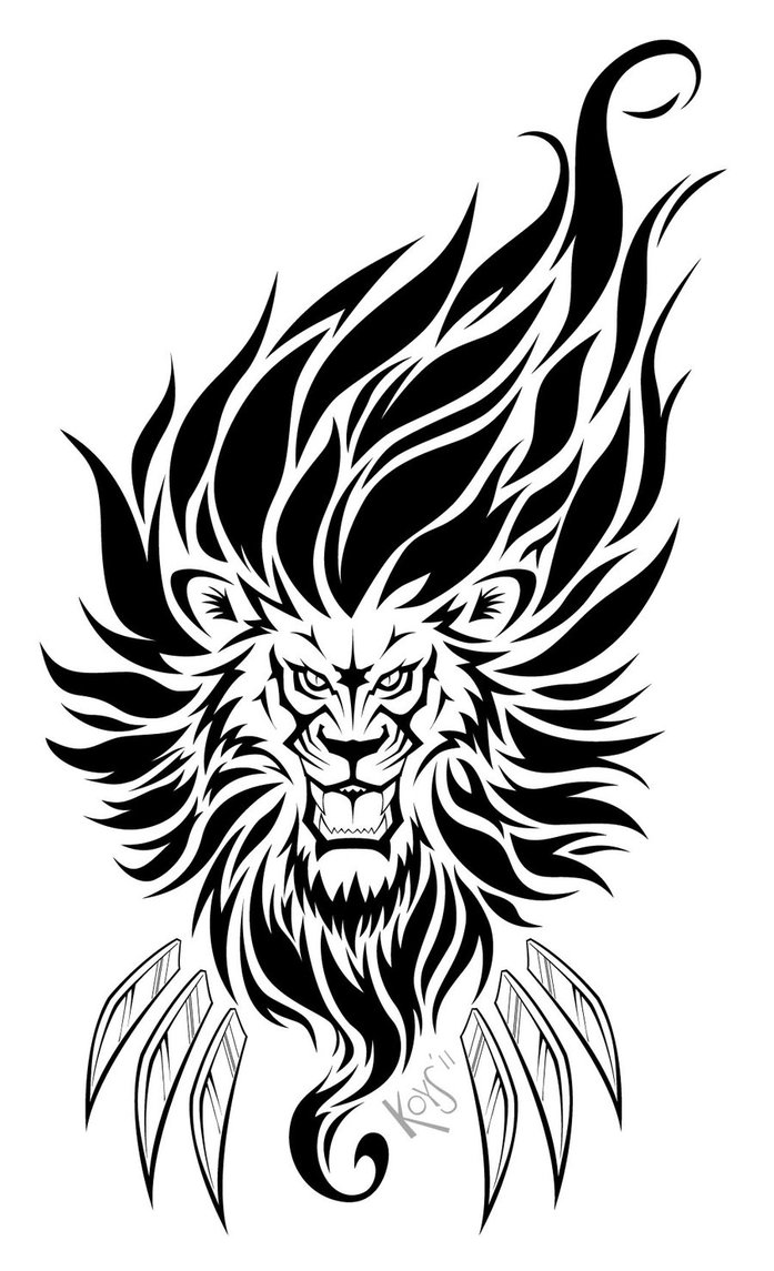 Fire Lion Tattoo Black by francogarcia on Clipart library