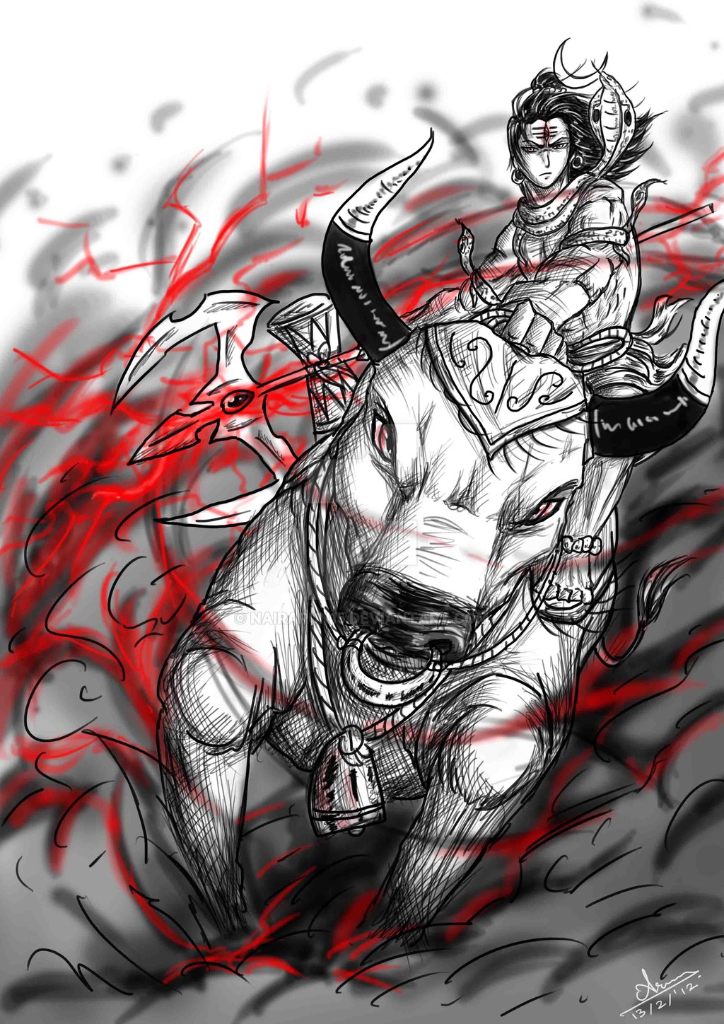 lord shiva angry sketch