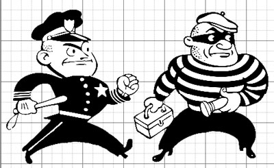 robbers clipart black and white