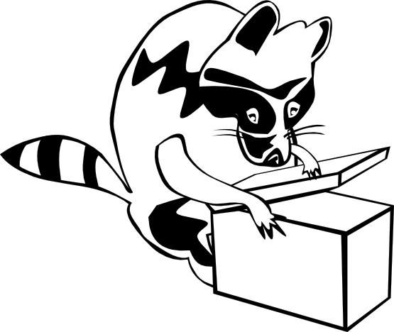 clipartist.net » Clip Art » gerald g raccoon opening box SVG
