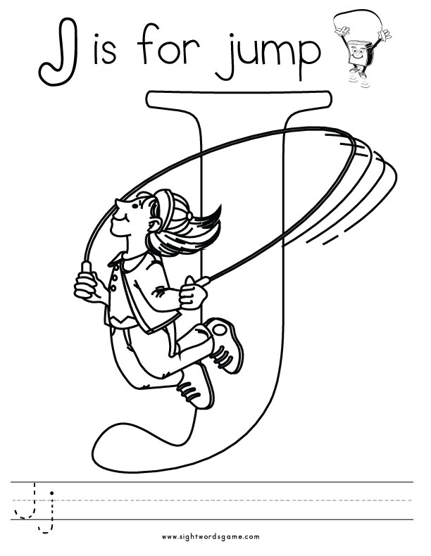 Free coloring pages of of the letter j