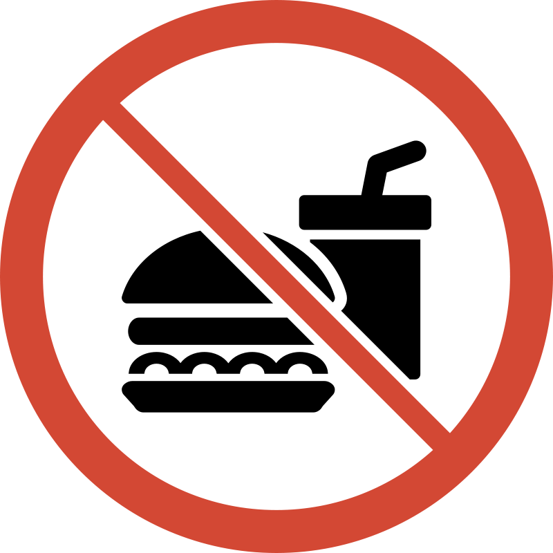 No food and drinks sign