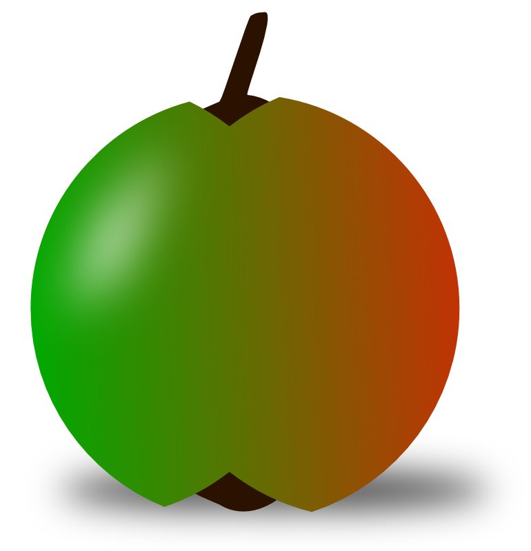 Clipart - red and green apple