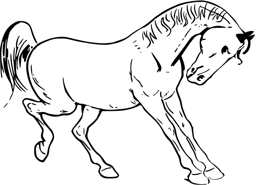 OnlineLabels Clip Art - Prancing Horse Outline