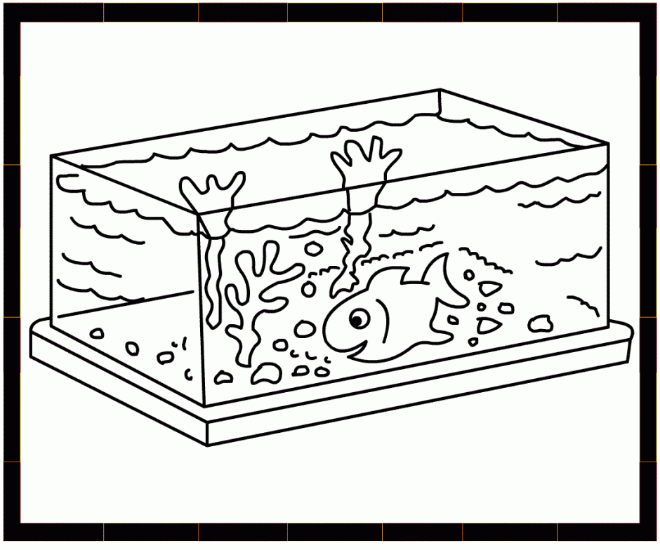 Fish Bowl Coloring Clipart library 72970 Fish Tank Coloring Pages