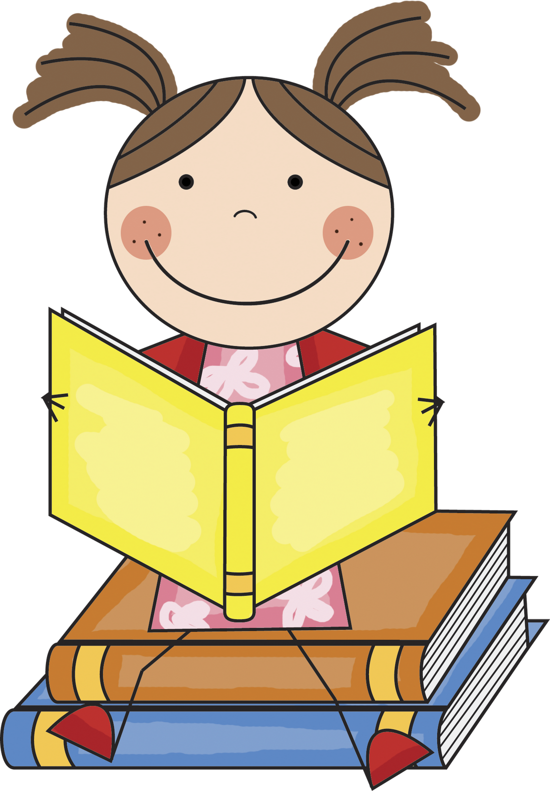 Clip Art Girl Reading Book - Clipart library