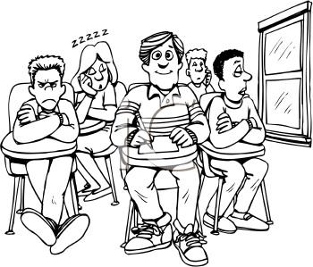 students in classroom clipart black and white - Clip Art Library