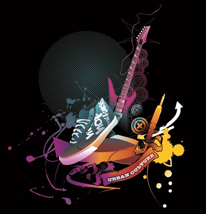 The Trend of Music Illustration Vector Material 4, vector 