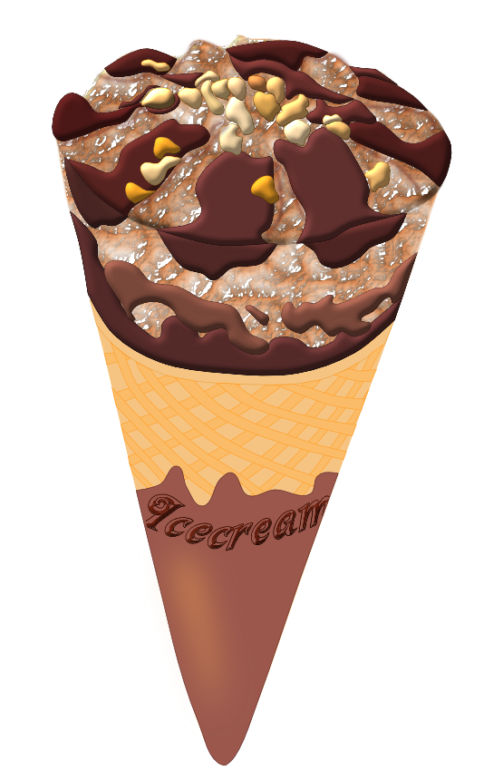 Free Chocolate Ice Cream in Cone Clip Art