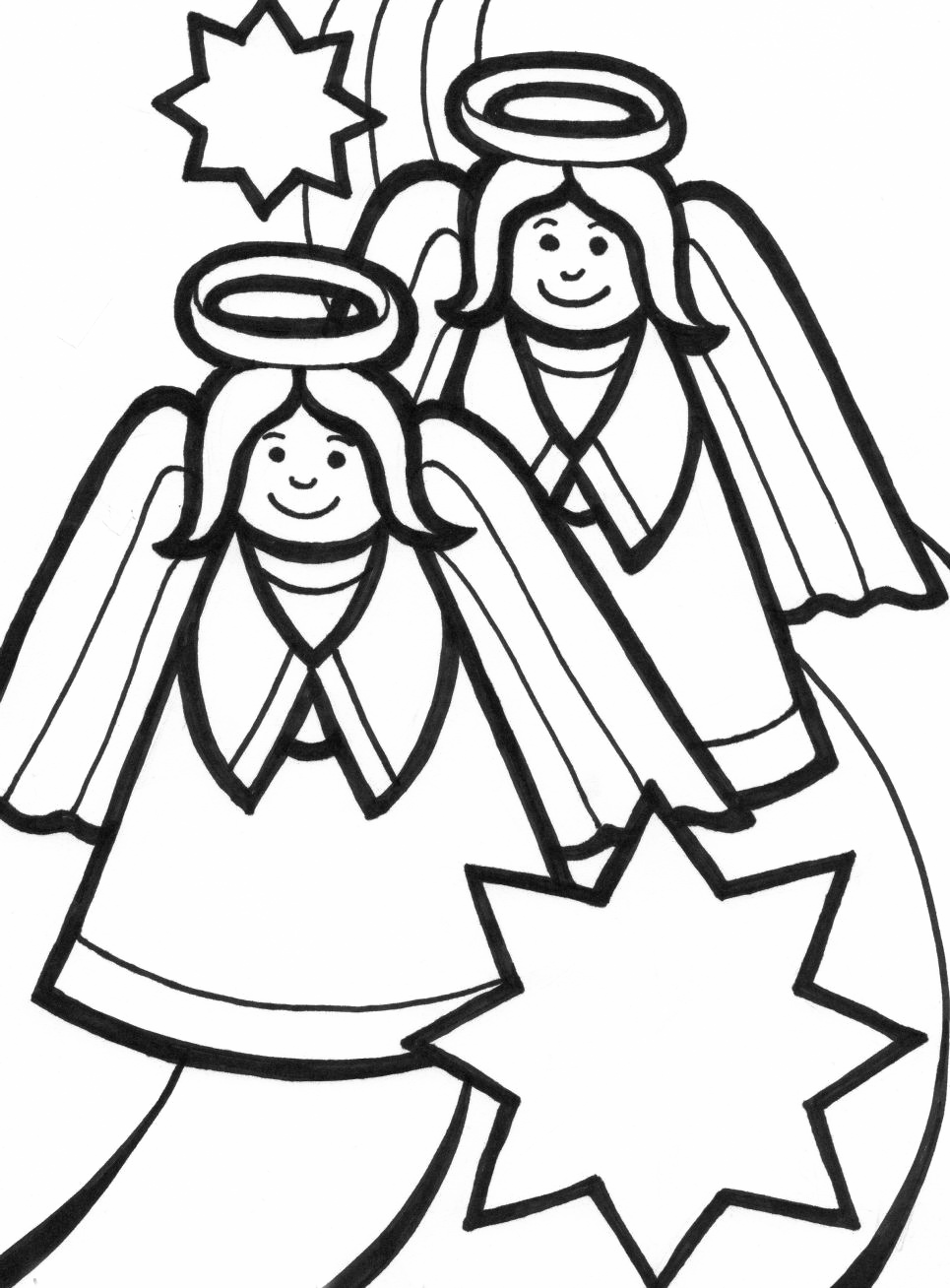 Free Coloring Pages Angels Pictures Imagixs Guardian