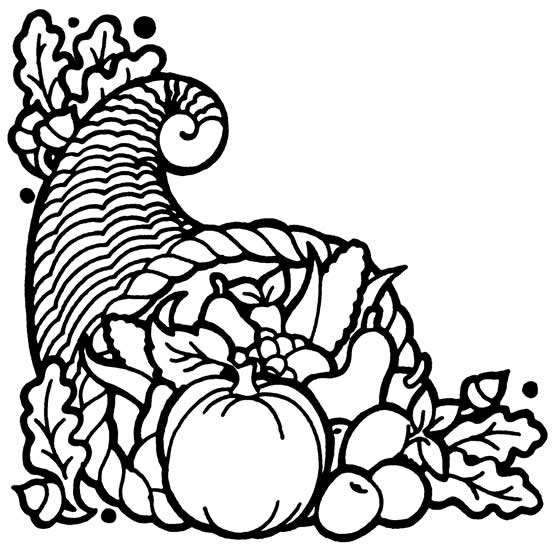 Free Cornucopia Black And White Clipart, Download Free Cornucopia Black