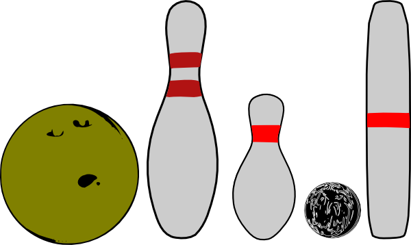 Bowling Pins And Balls clip art - vector clip art online, royalty 