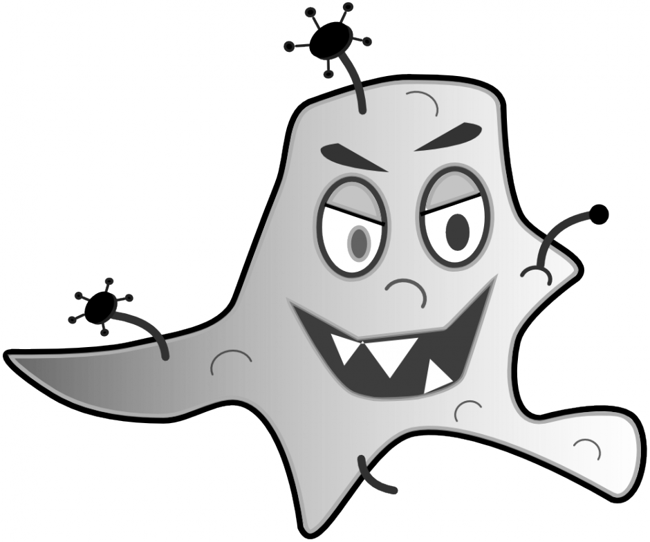 Clipart Of Black And White Slimy Monsters Forming The Word Germs 
