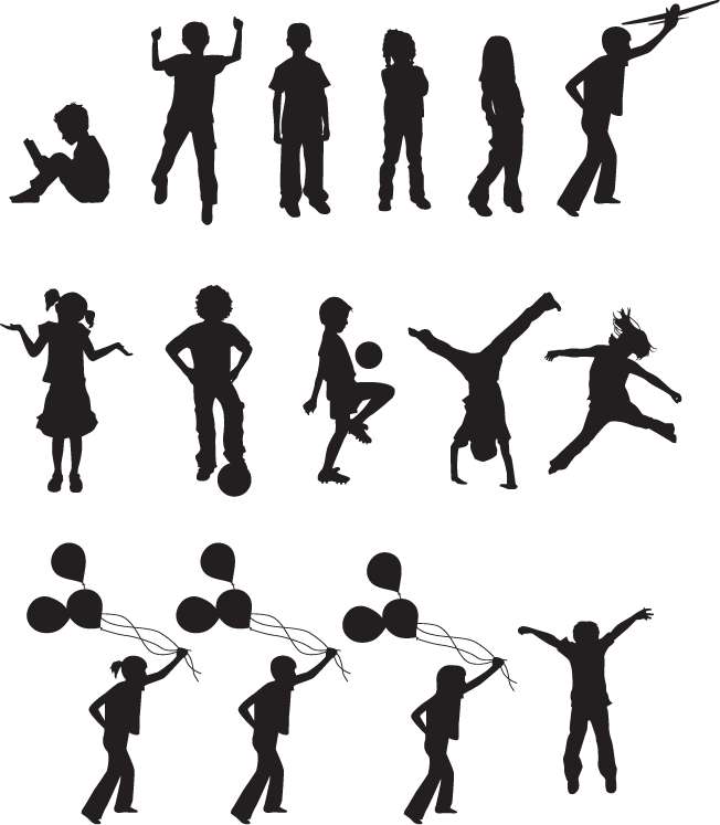 Free Vector Children Silhouettes Free Vector 