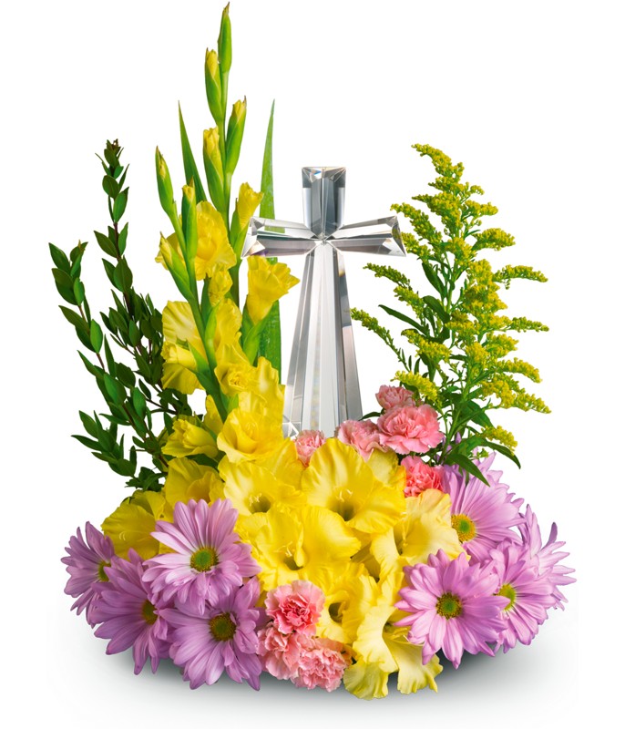 Silver Cross Bouquet and other flowers  plants