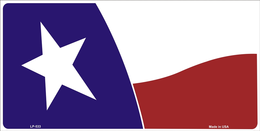 Texas State Flag Waving Vanity Metal Novelty License Plate Tag Sign