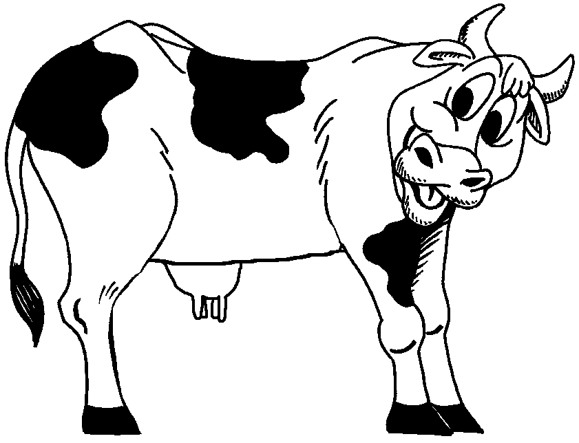 clipart cow black and white - photo #44