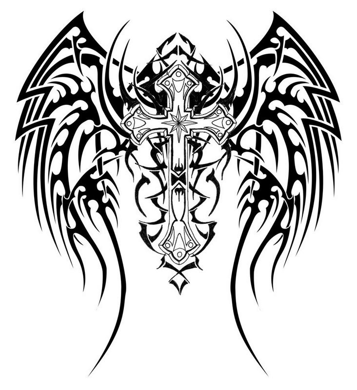 Tribal Tattoo Flash The Phoenix Black and white | Clipart library 